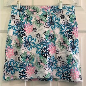Bermuda Sands XP Athletic Skirt With Shorts Paisley And Floral Print Size Small.